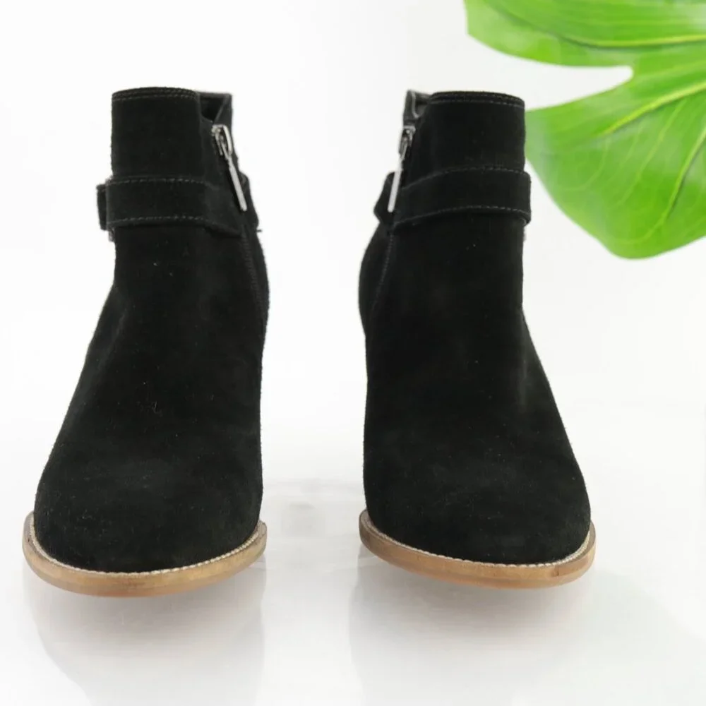 Blondo Womens Natalia Boots Size 9.5 M Waterproof Black Suede Booties Wedge Heel